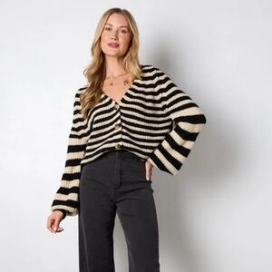 Vestique Nelson Stripe Cardigan Size Small NWT